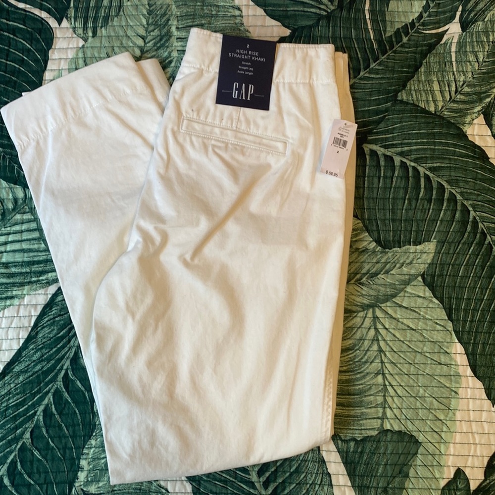 NWT gap high rise ankle white khaki size 2